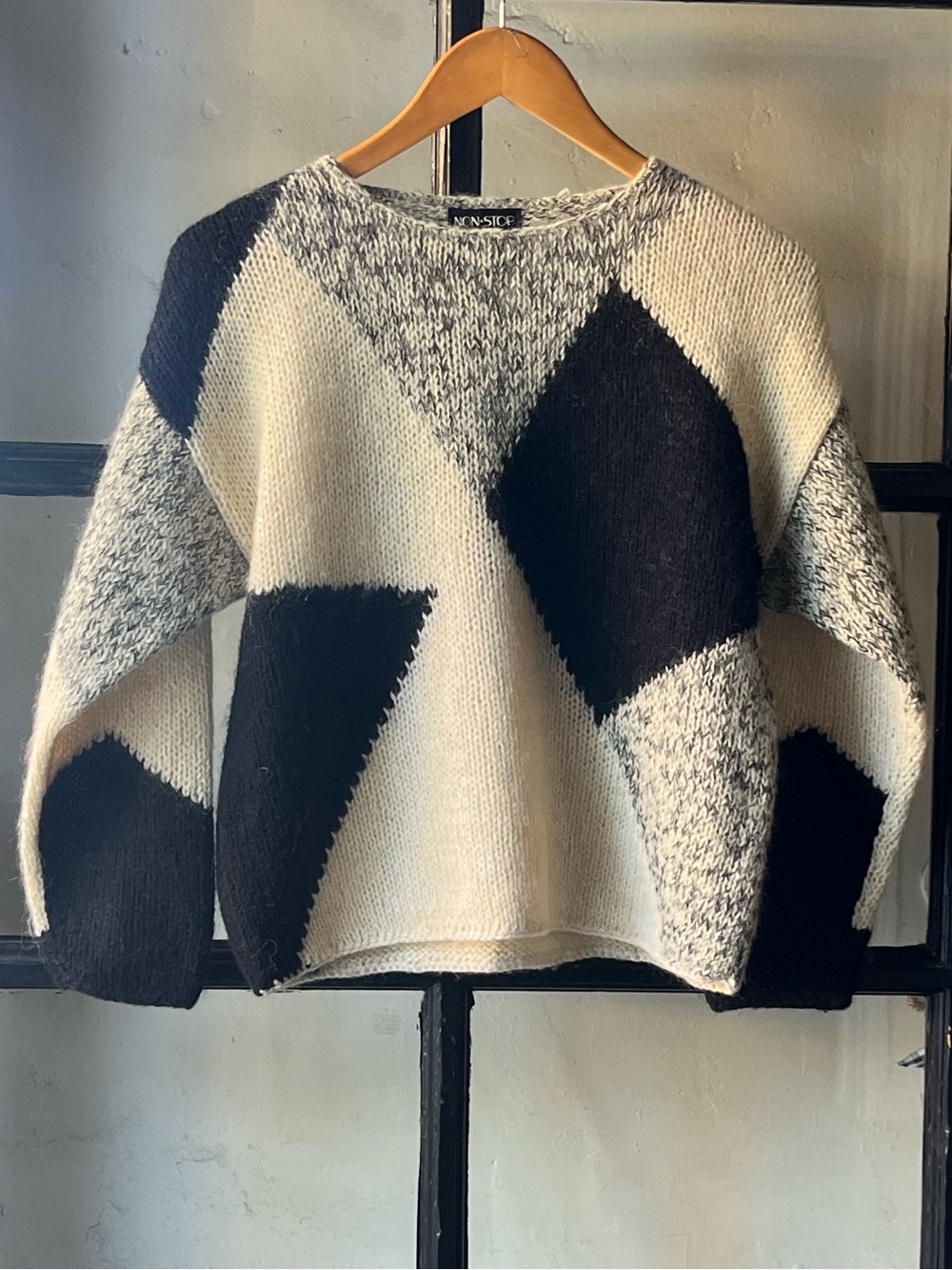 Rad Vintage Abstract Hand Knit Sweater